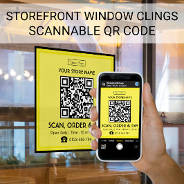 Scannable QR-code voor winkelbord | Scan, bestel e Raamsticker