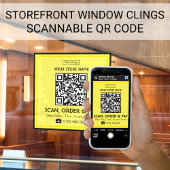 Scannable QR-code voor winkelbord | Scan, bestel e Raamsticker