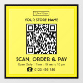 Scannable QR-code voor winkelbord | Scan, bestel e Raamsticker (Vel)