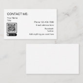 Scannable QR Code Zakelijke Contact Kaarten Contactkaartje (Voorkant / Achterkant)