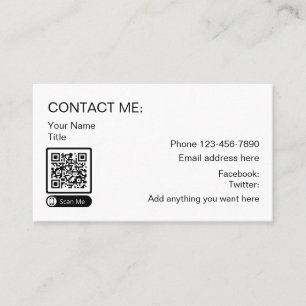 Scannable QR Code Zakelijke Contact Kaarten Contactkaartje