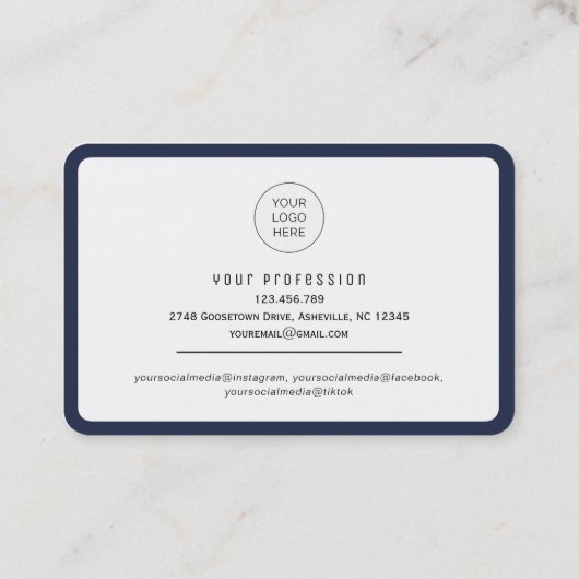 Scannable QR codeberoeps of persoonlijke Ondernemi Visitekaartje (Achterkant)