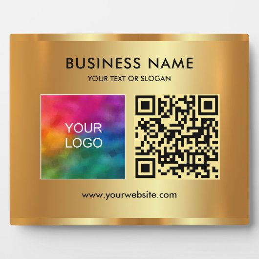 Scannable Sjabloon Uw aangepaste tekst Logo QR-cod Fotoplaat (Voorkant)