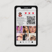 Scannable Social Media Photo Grid Moderne QR-code Visitekaartje (Voorkant)