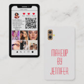 Scannable Social Media Photo Grid Moderne QR-code Visitekaartje (Voorkant / Achterkant)