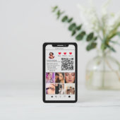 Scannable Social Media Photo Grid Moderne QR-code Visitekaartje (Staand voorkant)