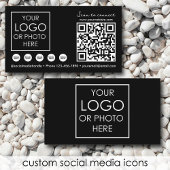 Scannable Social Media QR Code Black Business Logo Visitekaartje