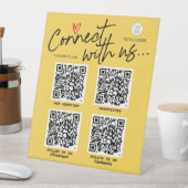 Scannable social media QR code Moderne trendy Reclamebord Met Voetstuk (Insitu)