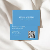Scannbare QR-code minimalistisch blauw Visitekaartje