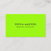 Scannbare QR-code minimalistisch groen Visitekaartje (Voorkant)