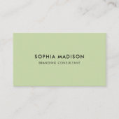 Scannbare QR-code minimalistisch groen Visitekaartje (Voorkant)