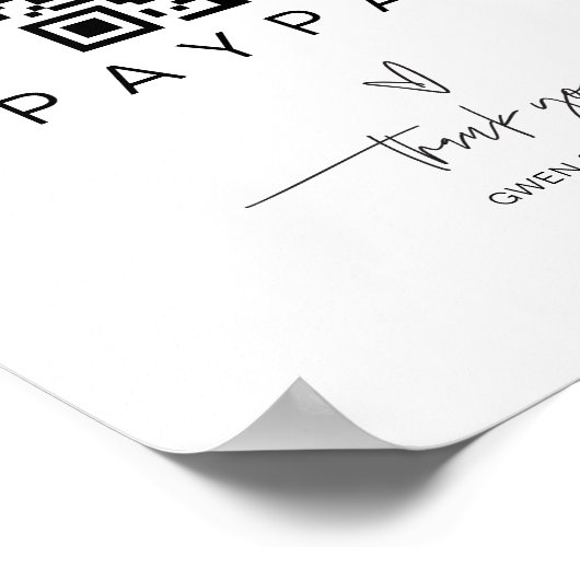 Scannen Betaal QR Code Teken Wedbalk Valet Busines Poster (Hoek)