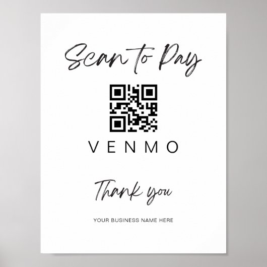 Scannen Betaling QR Code Teken Wedbalk Business Poster (Voorkant)