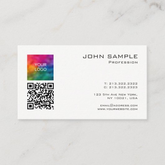 Scannen Mij QR Code Sjabloon Upload Logo Promotion Visitekaartje (Voorkant)