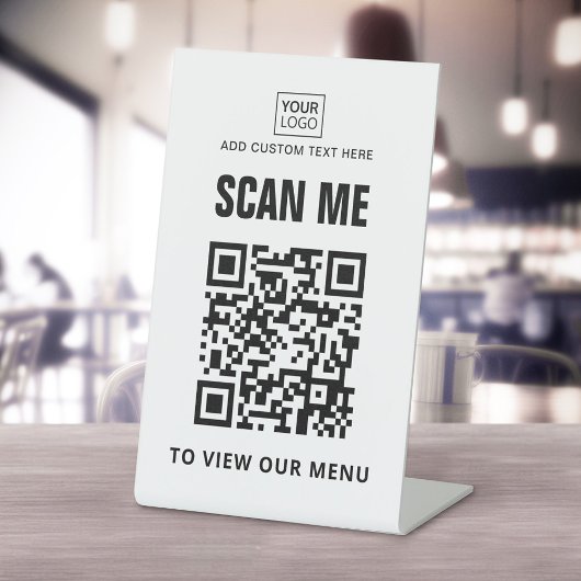 Scannen naar aangepaste logo QR-codekleur in het m Reclamebord Met Voetstuk
