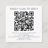 Scannen naar antwoord QR Code Black White Wedding  Informatiekaartje (Voorkant)