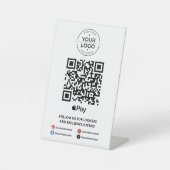 Scannen naar Apple Pay QR-code Reclamebord Met Voetstuk (Voorkant)