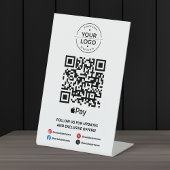 Scannen naar Apple Pay QR-code Reclamebord Met Voetstuk