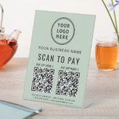 Scannen naar betalen 2 QR-codes Zakelijke Logo Sag Reclamebord Met Voetstuk (Insitu)