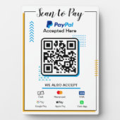 Scannen naar Betalen Business Sign | PayPal QR-cod Fotoplaat (voorkant)