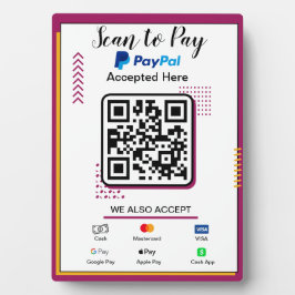 Scannen naar Betalen Business Sign | PayPal QR-cod Fotoplaat