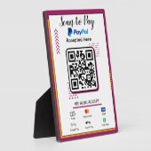 Scannen naar Betalen Business Sign | PayPal QR-cod Fotoplaat (Zijkant)