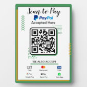 Scannen naar Betalen Business Sign | PayPal QR-cod Fotoplaat (voorkant)