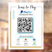 Scannen naar Betalen Business Sign | PayPal QR-cod Raamsticker (Vel 2)