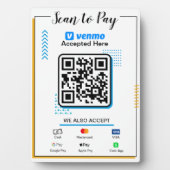 Scannen naar Betalen Business Sign | Venmo QR Code Fotoplaat (voorkant)