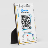 Scannen naar Betalen Business Sign | Venmo QR Code Fotoplaat (Zijkant)