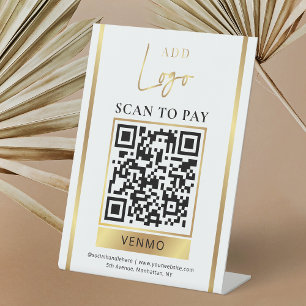 Scannen naar betalen Gold Business Logo Contactloz Reclamebord Met Voetstuk