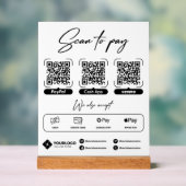Scannen naar betalen Onderteken QR-code Betaling Acryl Bord (Neutraal)