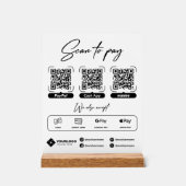 Scannen naar betalen Onderteken QR-code Betaling Acryl Bord (Voorkant)