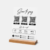 Scannen naar betalen Onderteken QR-code Betaling Acryl Bord (Hoek)