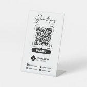 Scannen naar betalen Onderteken QR Code Venmo Beta Reclamebord Met Voetstuk (Voorkant)