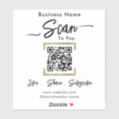 Scannen naar betalen QR Code Business Sticker (Vel)