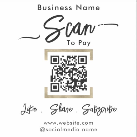 Scannen naar betalen QR Code Business Sticker (Voorkant)
