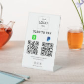 Scannen naar betalen QR-code sociale media Reclamebord Met Voetstuk (Insitu)