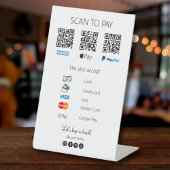 Scannen naar betalen QR Code Venmo Business Simple Reclamebord Met Voetstuk