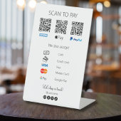 Scannen naar betalen QR Code Venmo Business Simple Reclamebord Met Voetstuk