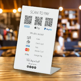 Scannen naar betalen QR Code Venmo Business Simple Reclamebord Met Voetstuk