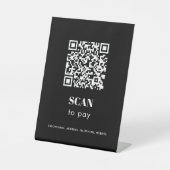 Scannen naar betalen QR-code zakelijke betaling Reclamebord Met Voetstuk (Voorkant)