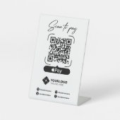 Scannen naar betalen Teken QR-code Apple Pay Betal Reclamebord Met Voetstuk (Voorkant)