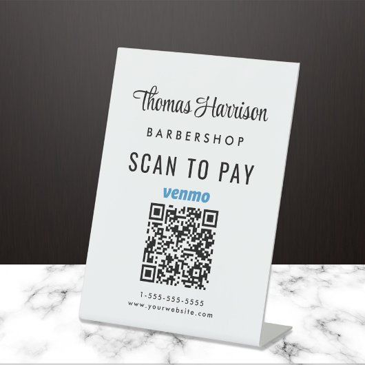 Scannen naar betalen Venmo QR Code Business Tafelb Reclamebord Met Voetstuk
