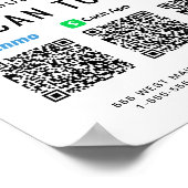 Scannen naar betalen Venmo Zelle CashApp QR Codes  Poster (Hoek)