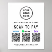 Scannen naar betalen Venmo Zelle CashApp QR Codes  Poster (Voorkant)