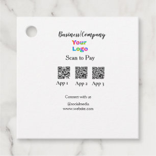 Scannen naar betalen zakelijke logo Q R-code socia Bedankjes Labels