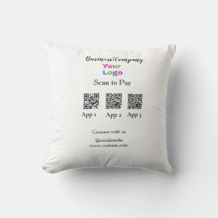 Scannen naar betalen zakelijke logo Q R-code socia Kussen