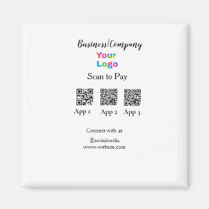 Scannen naar betalen zakelijke logo Q R-code socia Magneet