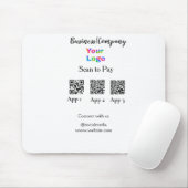 Scannen naar betalen zakelijke logo Q R-code socia Muismat (Met muis)